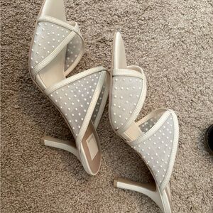 Dolce Vita Cream Heels with Pearl Accents